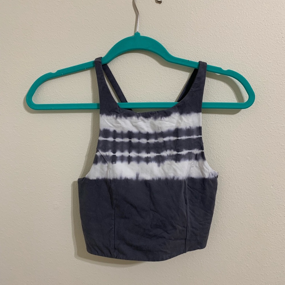 Gray/Blue Tie Dye Sports Bra: American Eagle